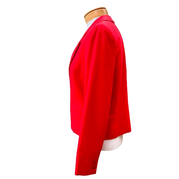 Pendleton Pure Virgin Wool Petite Red Cropped Blazer Size 10 - Picture 5 of 10